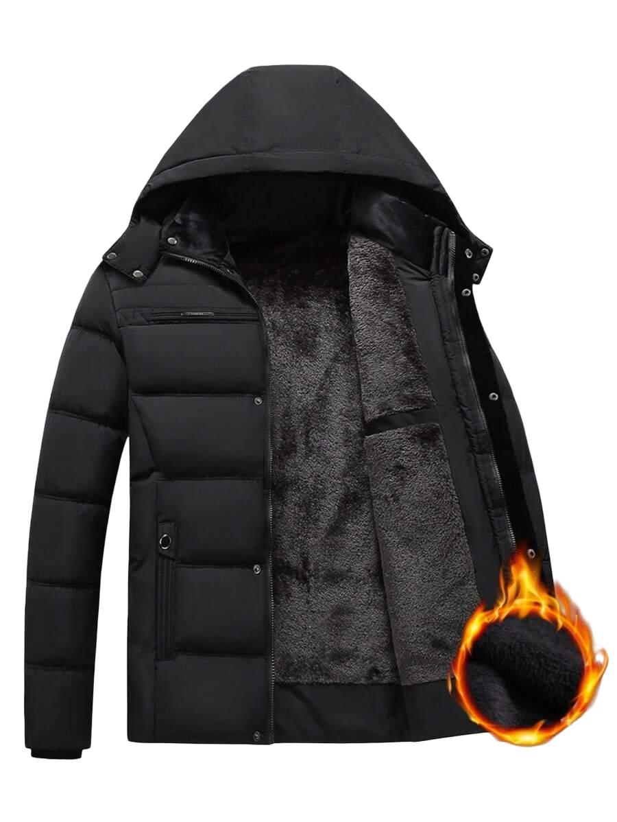 MANFINITY CZARNA PIKOWANA KURTKA ZAMEK W01__L