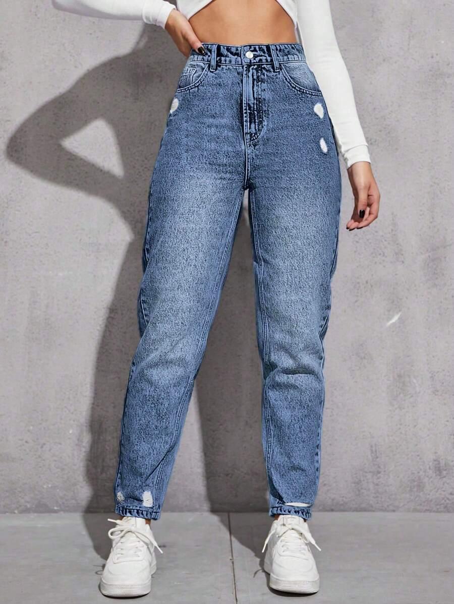 SHEIN SPODNIE JEANS PRZETARCIA