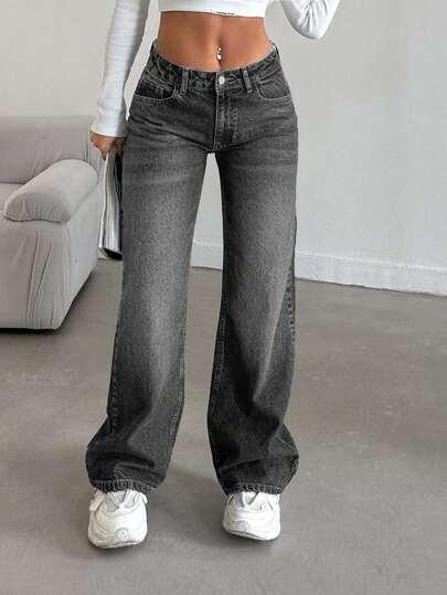 SHEIN SZARE SPODNIE JEANS S06__XS