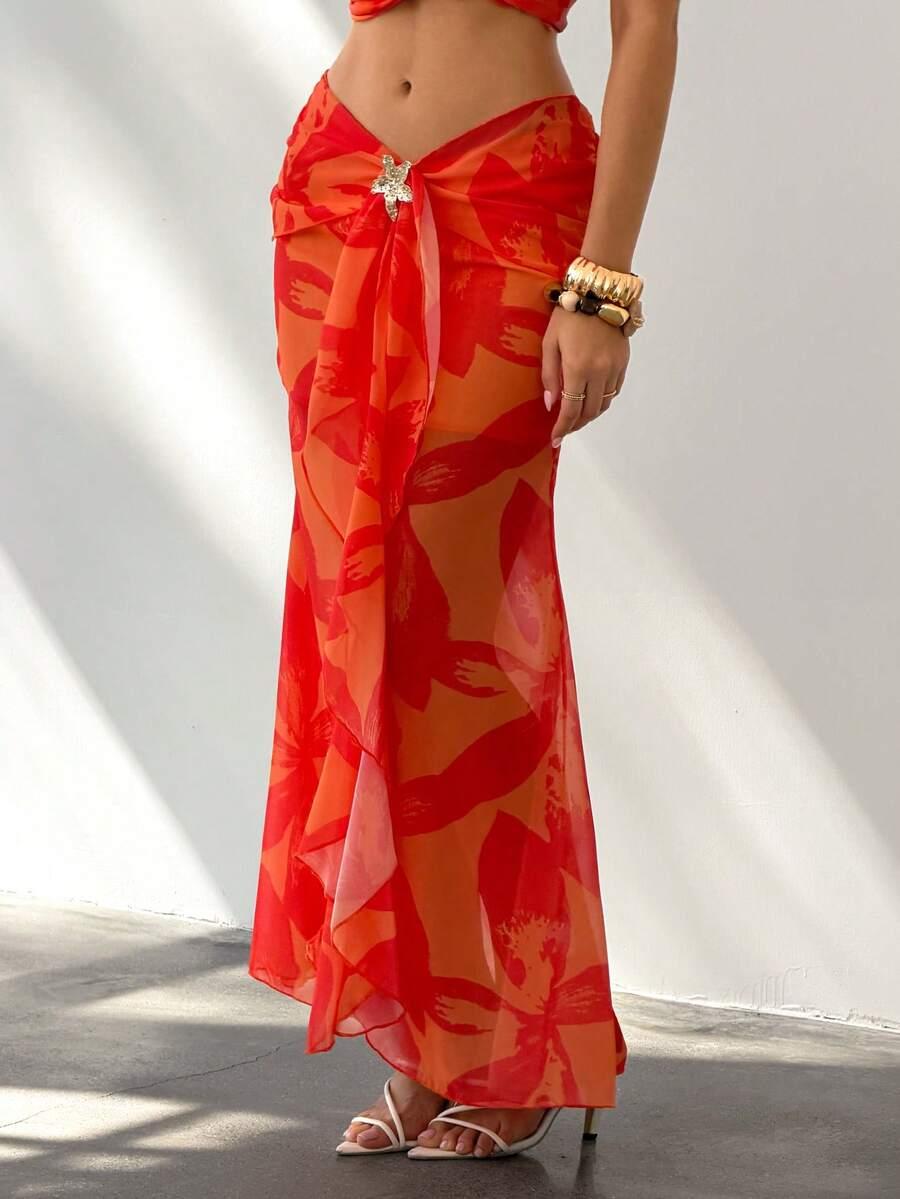 SHEIN MAXI SPÓŁDNICA ZDOBIENIE S06__XL