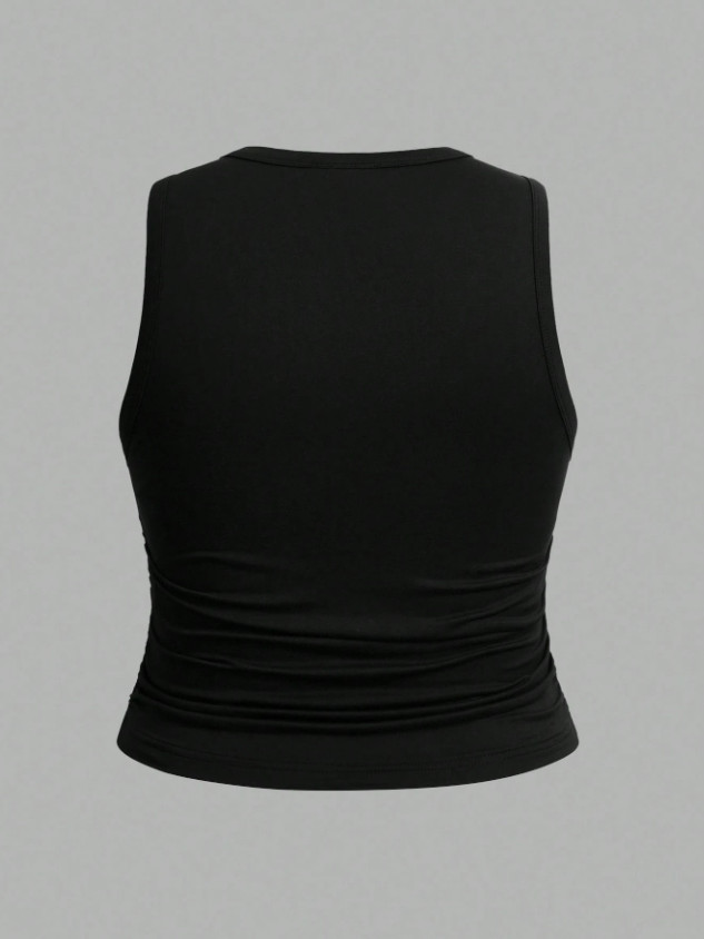 SHEIN CZARNY TOP MARSZCZENIA PK01__XXL