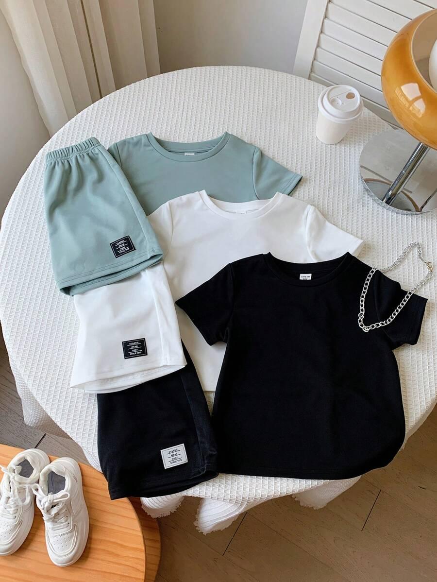 SHEIN T-SHIRT SPODENKI KOMPLET 3-PACK S06__122/128
