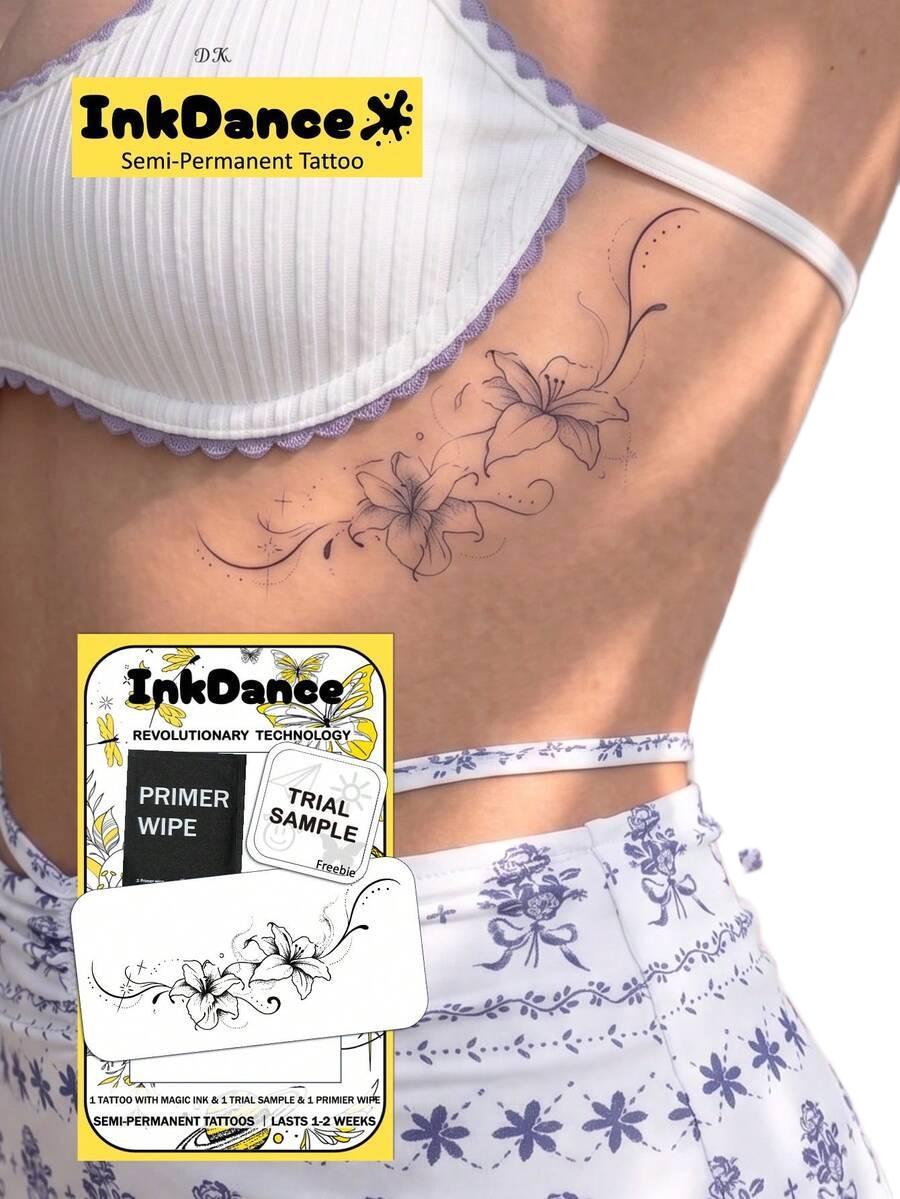 SHEIN SZTUCZNY TATUAŻ KWIAT S07__16X4