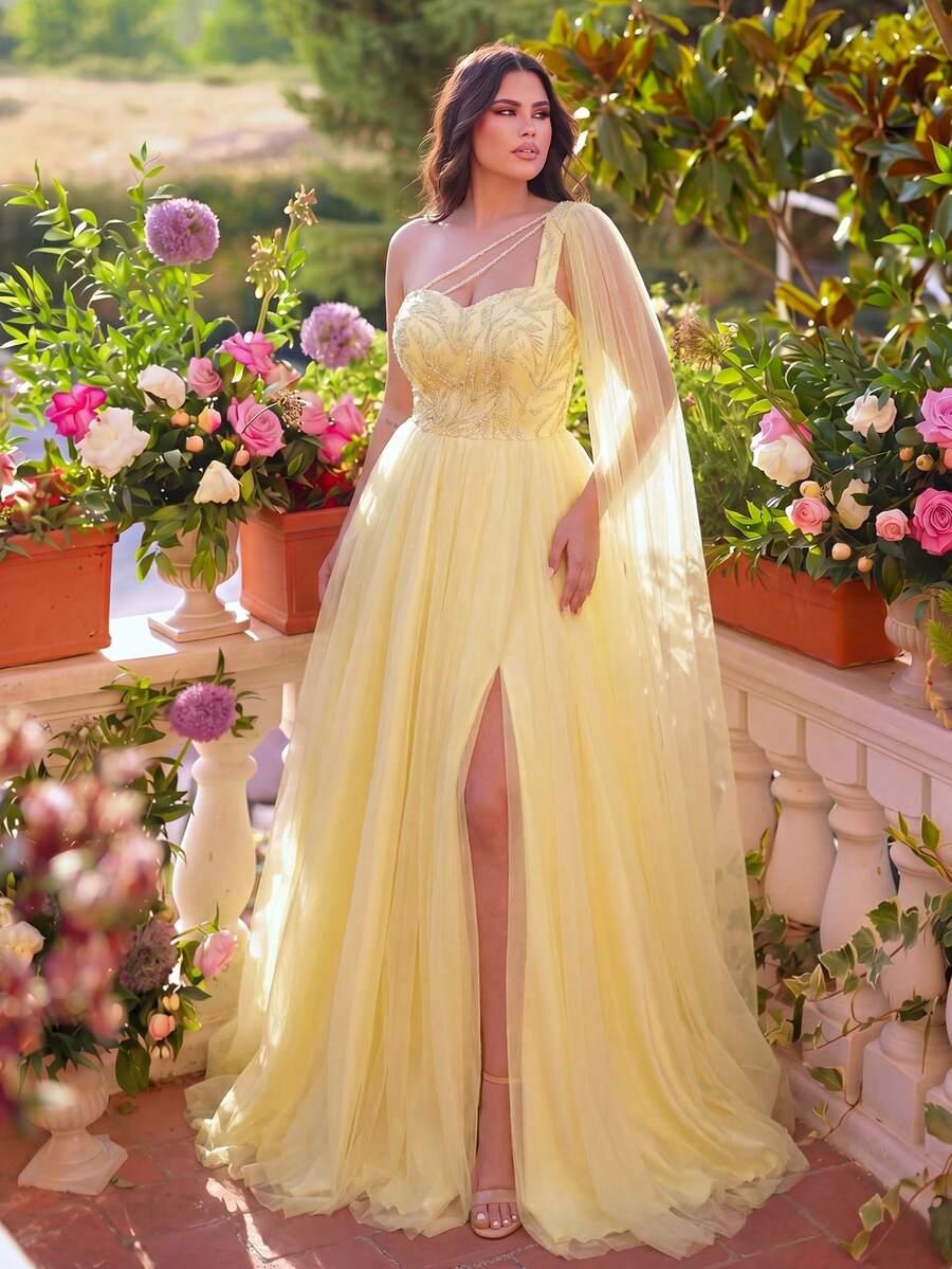 FAERIESTY ŻÓŁTA MAXI SUKIENKA S06__54