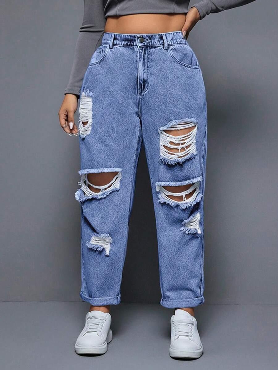 EURMUSE NIEBIESKIE SPODNIE JEANS S06__XXL