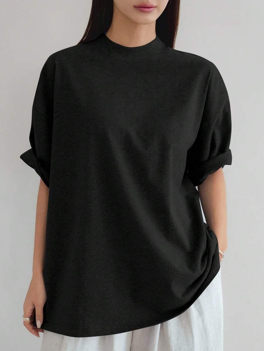 DAZY CZARNY T-SHIRT OVERSIZE S06__L