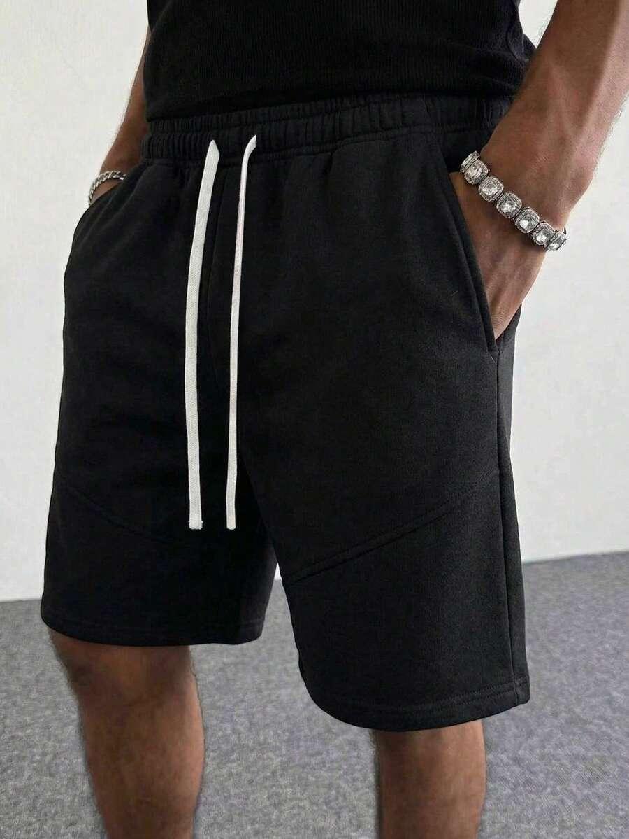 SHEIN CZARNE DRESOWE SPODENKI PK01__M