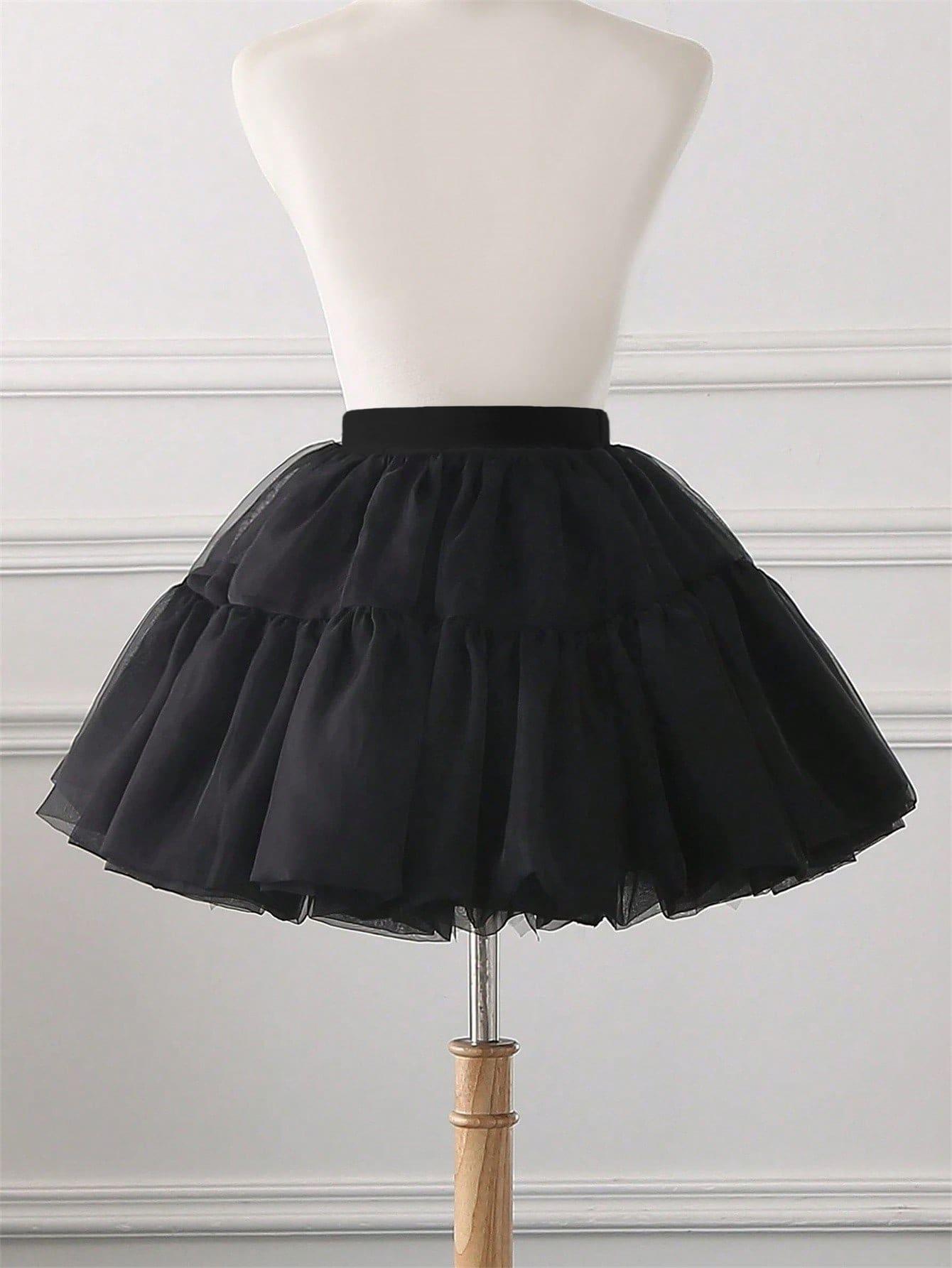 SHEIN CZARNA SPÓDNICA TIUL S06__110/116