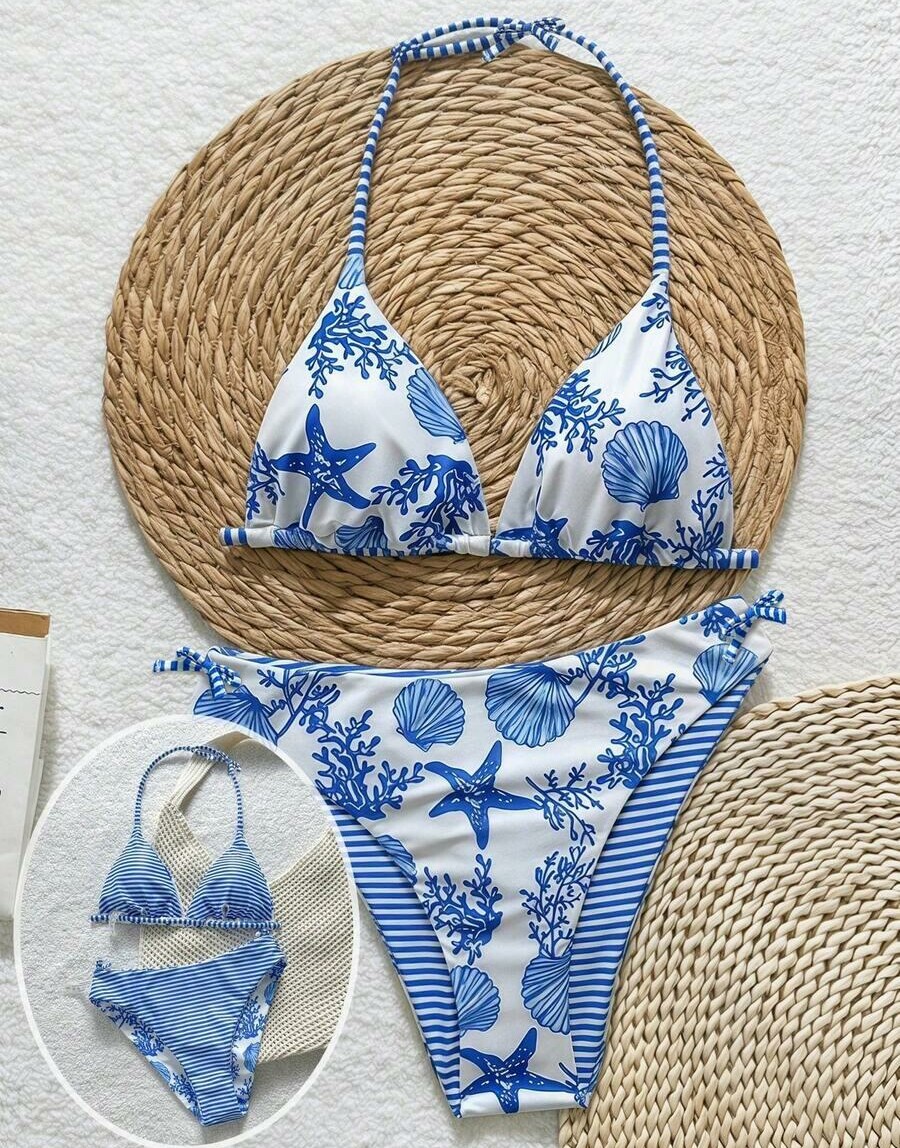 SHEIN DWUSTRONNY DWUCZĘŚCIOWY STRÓJ KĄPIELOWY S09__166