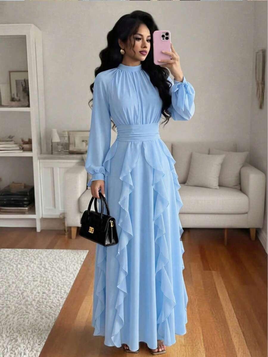 SHEIN NIEBIESKA MAXI SUKIENKA S06__M