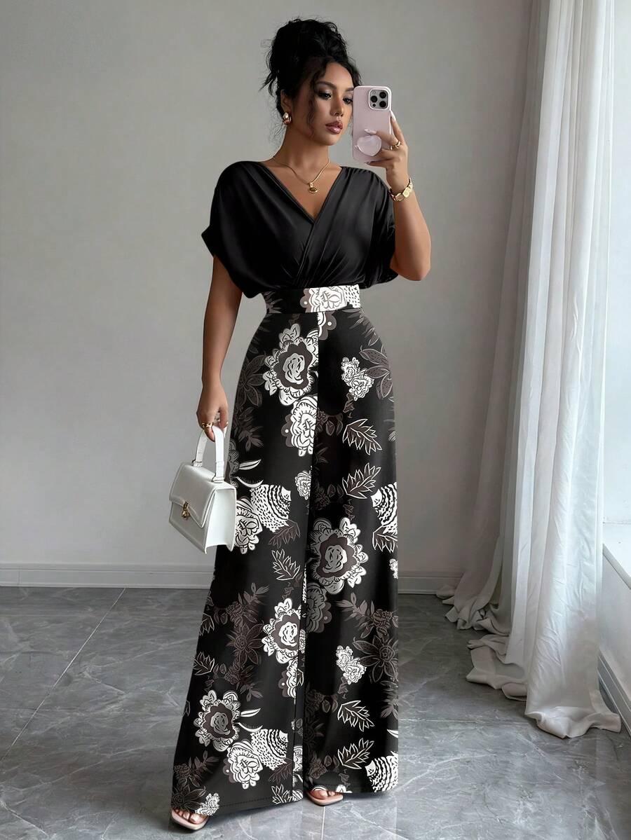 SHEIN KOMBINEZON WZÓR KWIATY S06__L