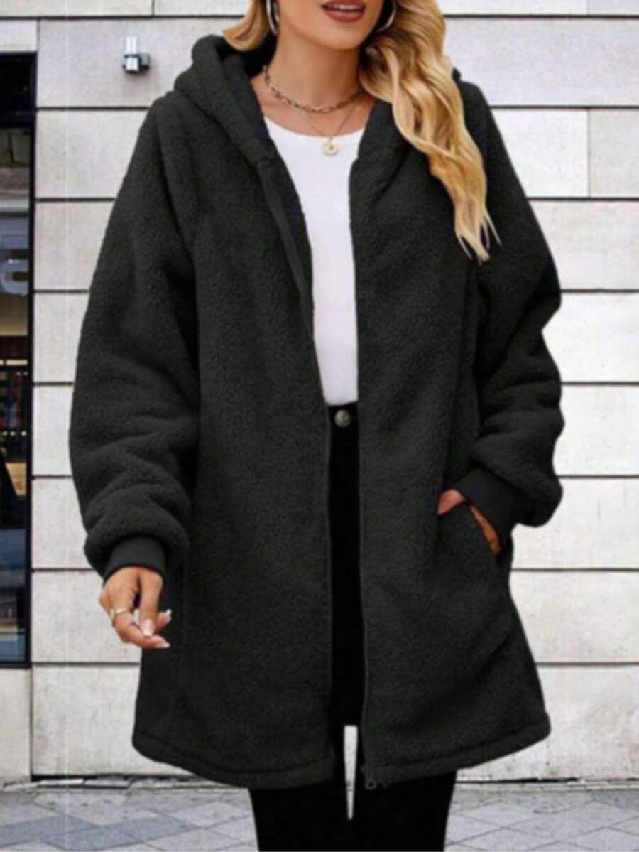 SHEIN CZARNA KURTKA MIŚ W01__46