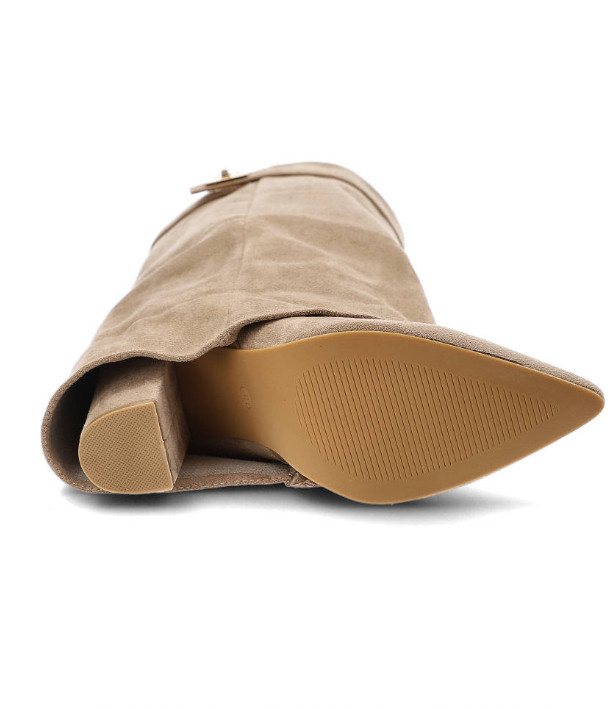 SHEIN BEŻOWE KOZAKI NA OBCASIE ZAMEK W01__36