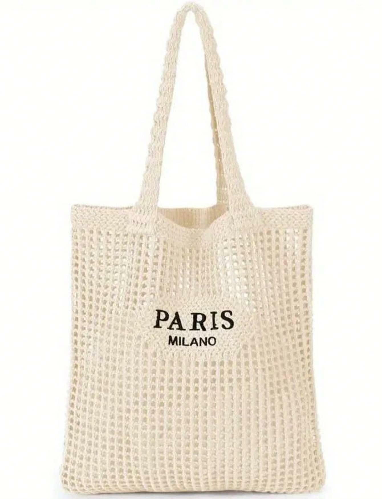 SHEIN PLECIONA TOREBKA PARIS MILANO CASUAL S07__35X33