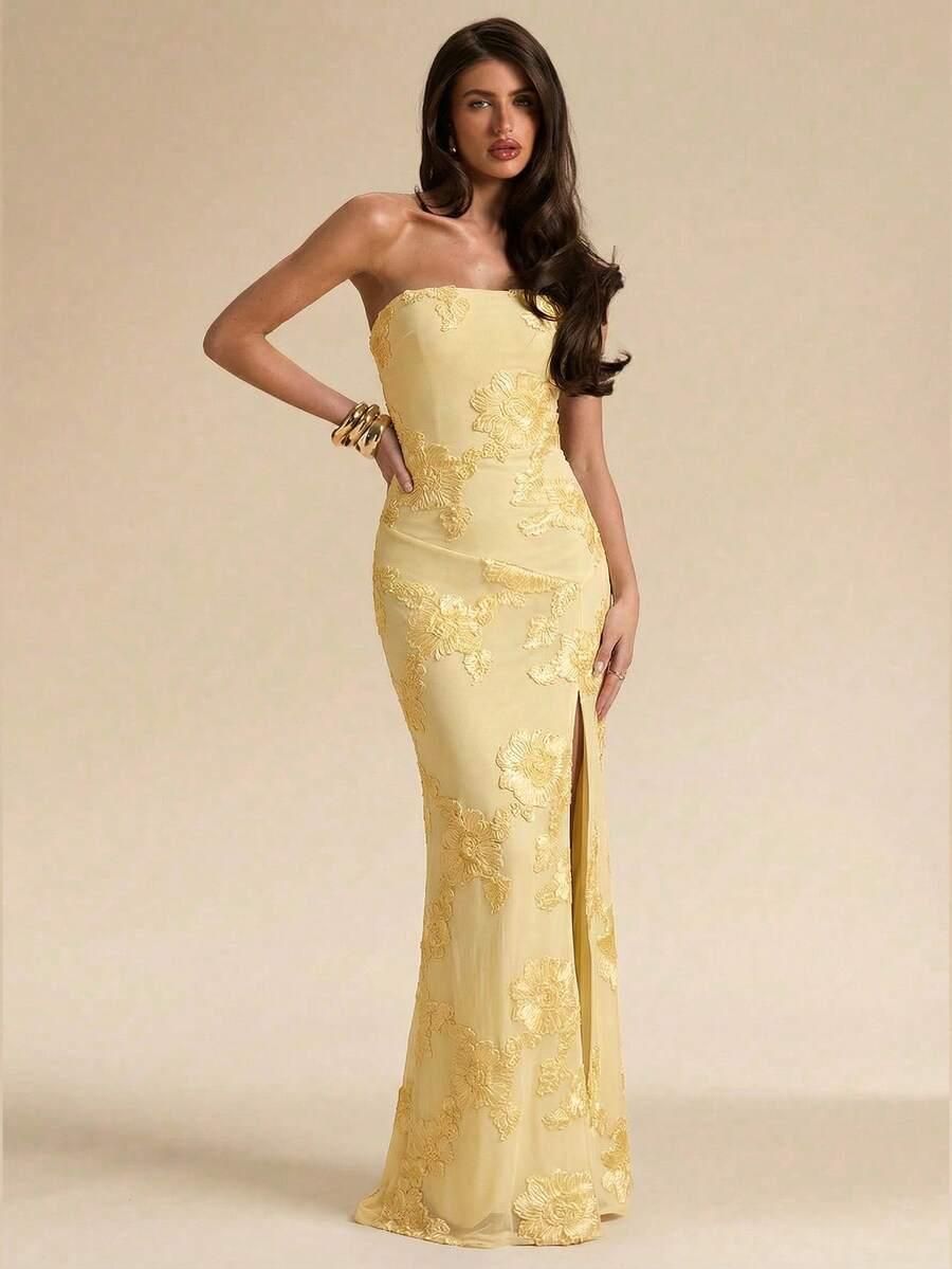 SHEIN ŻÓŁTA MAXI SUKIENKA S06__XS