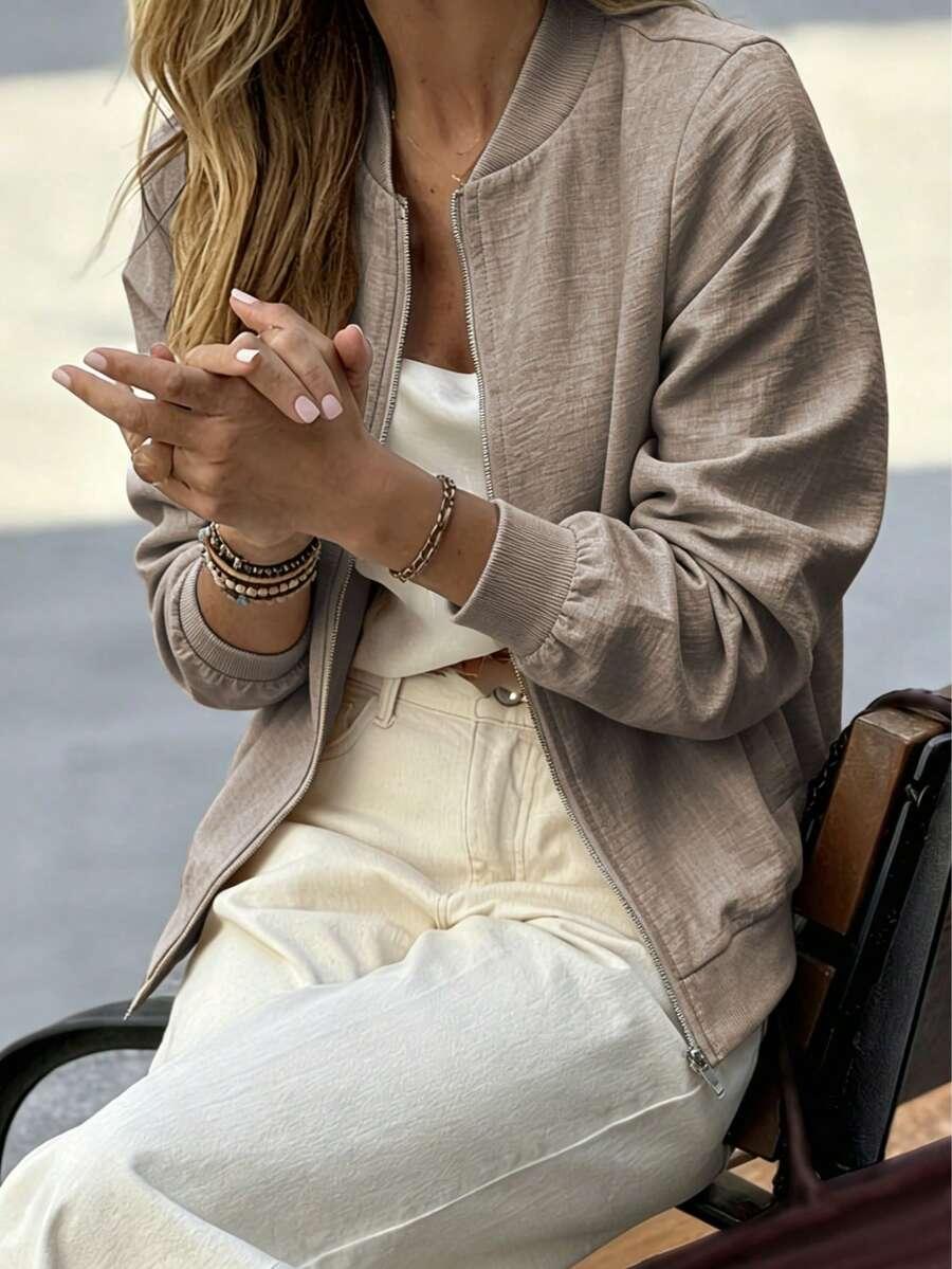 SHEIN ROZPINANA BLUZA DŁUGI RĘKAW S06__M