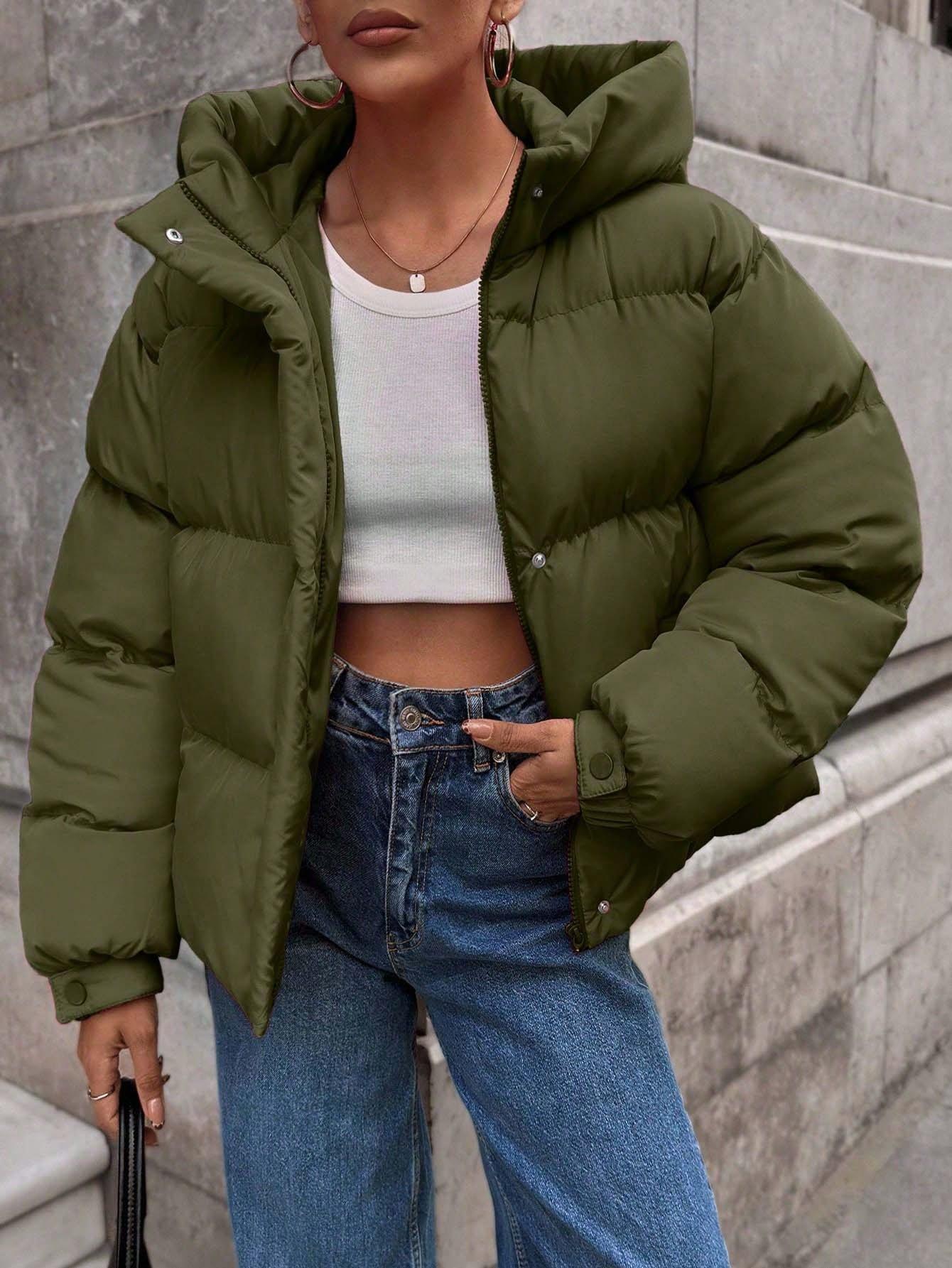 SHEIN ZIELONA KURTKA KAPTUR W01__XL