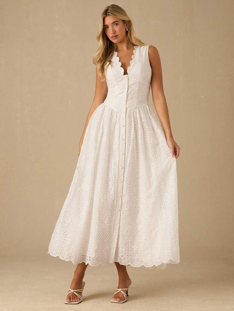 SHEIN BIAŁA SUKIENKA BEZ RĘKAWÓW S06__L