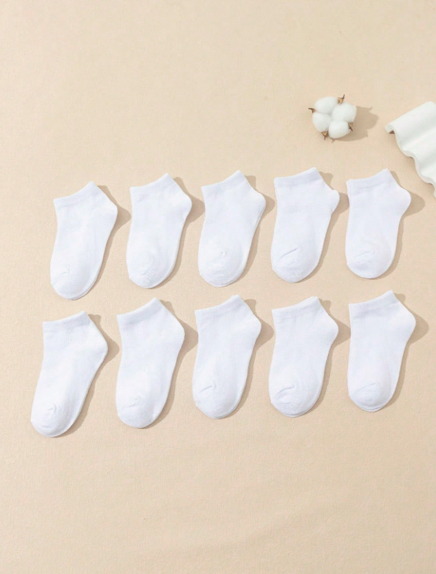 SHEIN KLASYCZNE BIAŁE SKARPETKI 10-PACK PK01__35-37