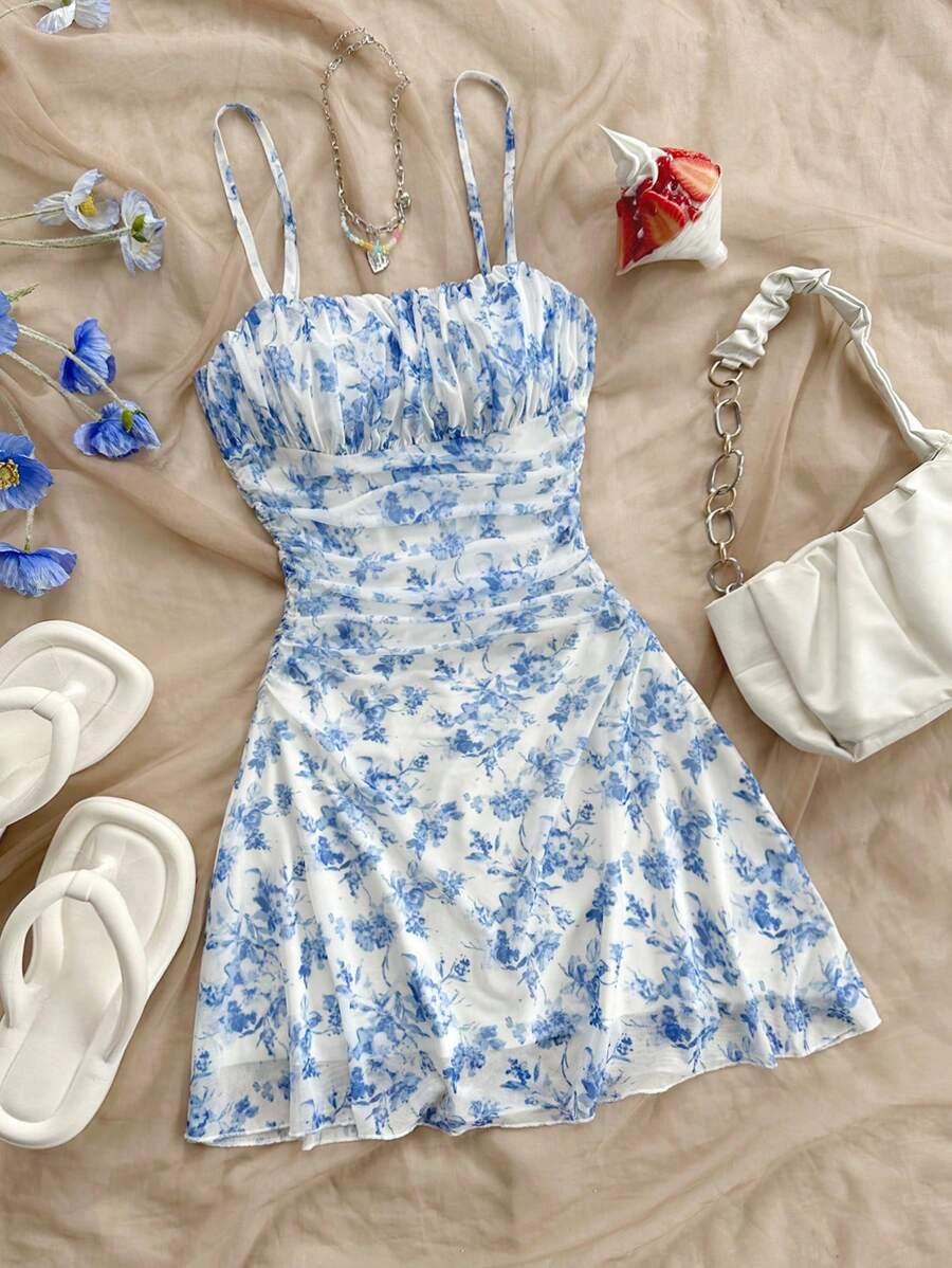 SOLEIA MINI SUKIENKA NA RAMIĄCZKACH S06__XS