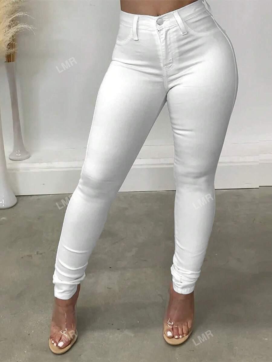 SHEIN BIAŁE SPODNIE JEANS S06__L