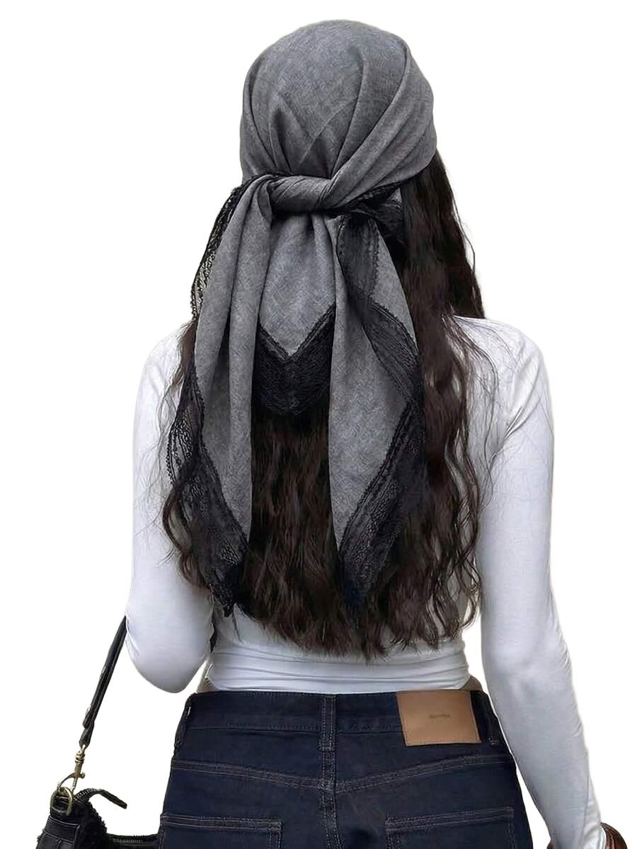 SHEIN SZARA CHUSTA NA GŁOWĘ S07