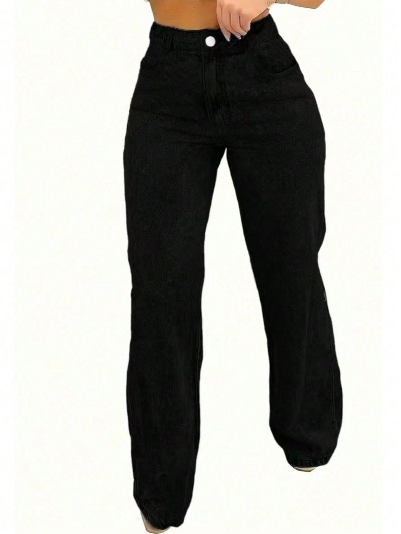 SHEIN CZARNE SPODNIE JEANS