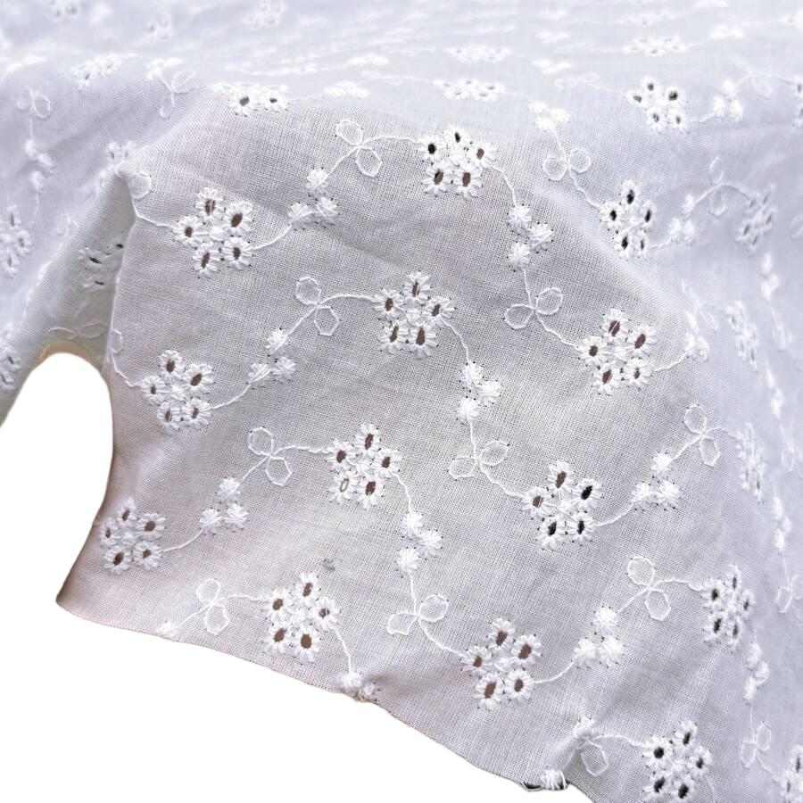 SHEIN BIAŁA TKANINA HAFT S07__50X130