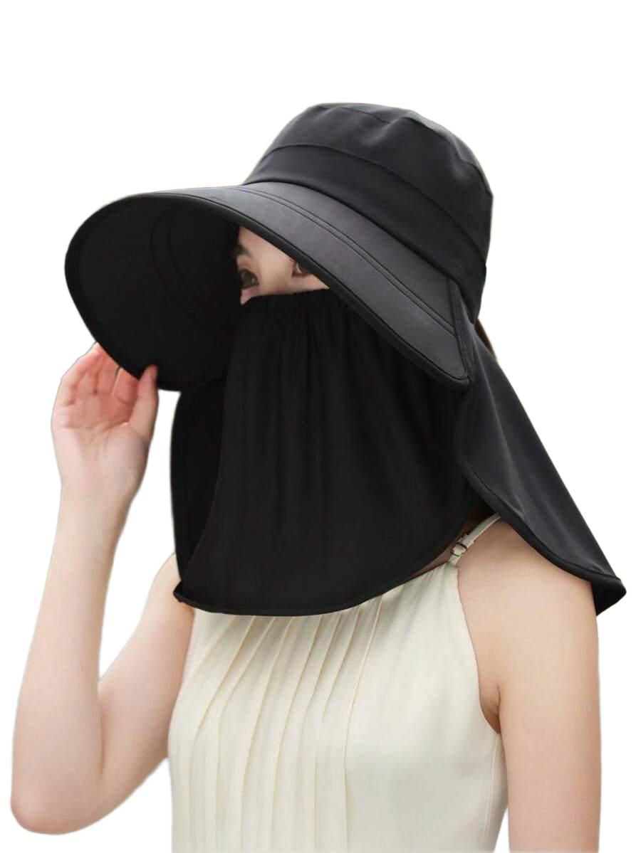 SHEIN CZARNY KAPELUSZ PRZECIWSŁONECZNY S07__
