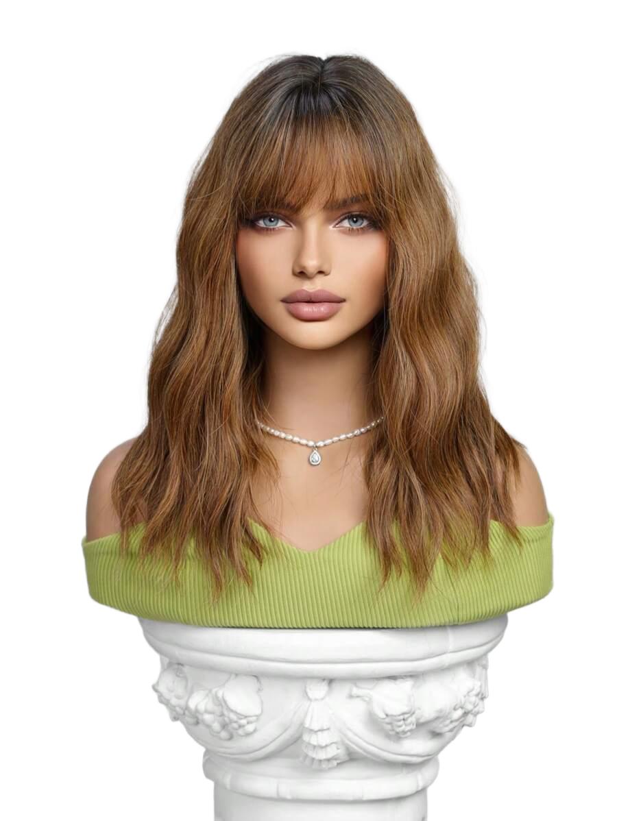 SHEIN BRĄZOWA PERUKA GRZYWKA S07__40CM