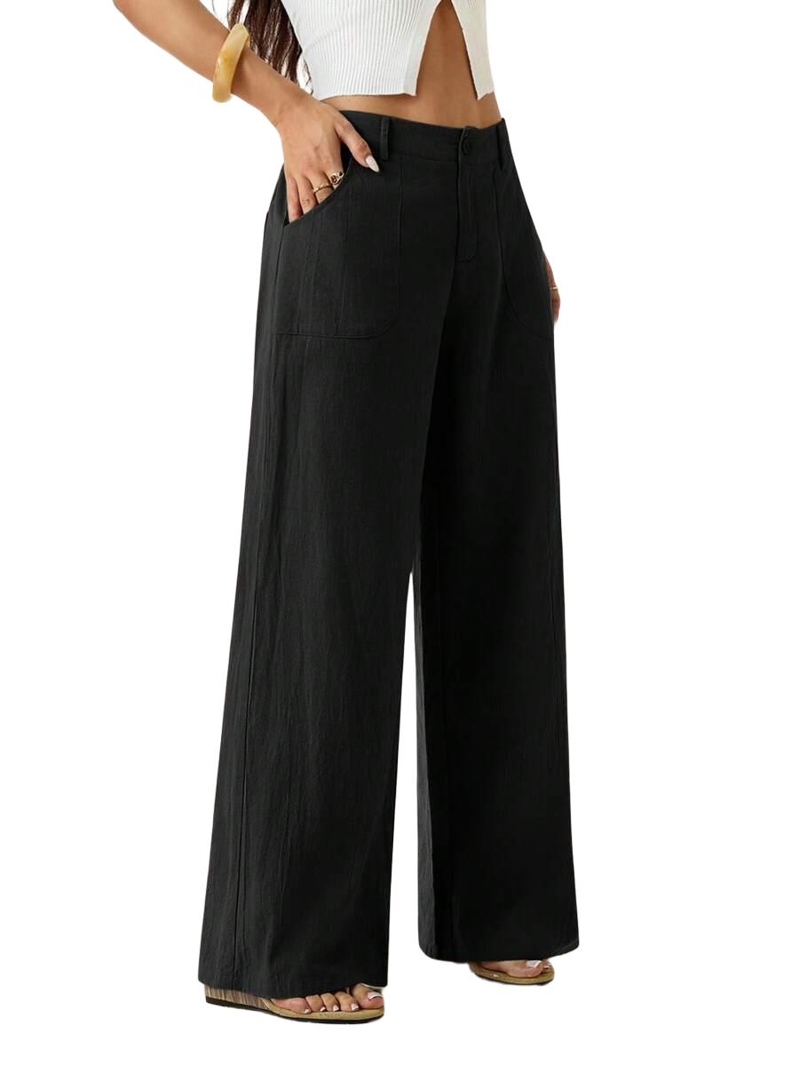 SHEIN CZARNE SPODNIE CASUAL S06__XS