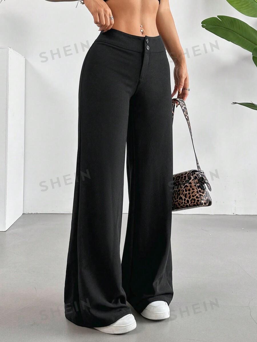 SHEIN CZARNE SPODNIE PROSTA NOGAWKA S06__M