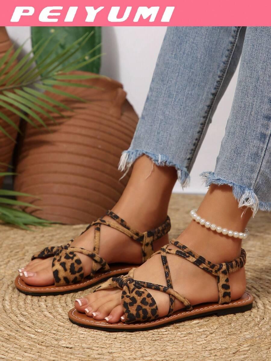 PEIYUMI SANDAŁY ANIMAL PRINT KOKARDKI S06__40