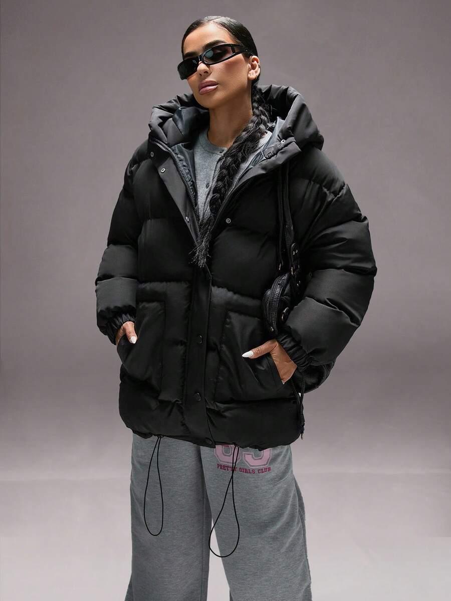 SHEIN CZARNA KURTKA KAPTUR W01__S