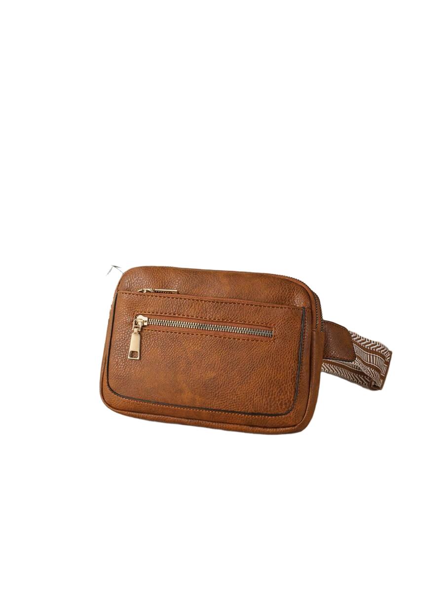 SHEIN BRĄZOWA NERKA IMITACJA SKÓRY S07__20X14.5