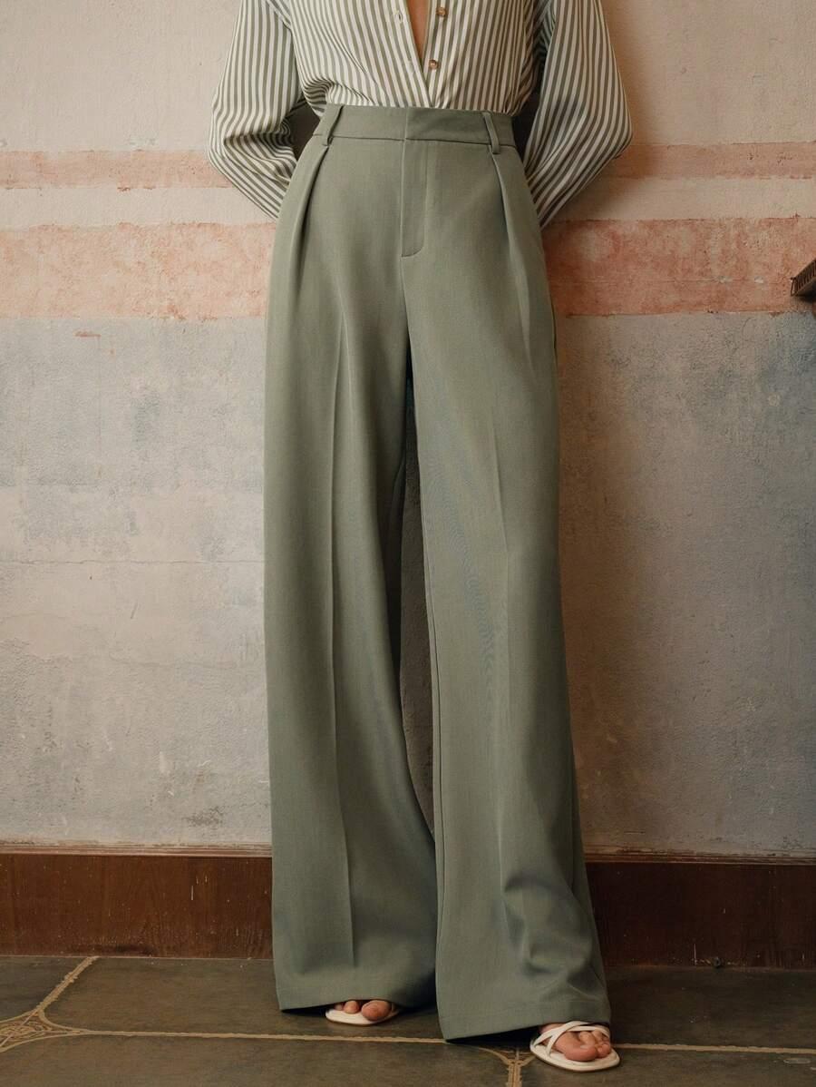 ANEWSTA ZIELONE SPODNIE CASUAL S06__S