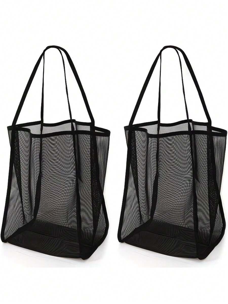 SHEIN CZARNA SIATECZKOWA TORBA S07__30X34
