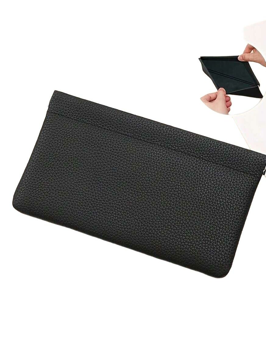 SHEIN CZARNY PORTFEL IMITACJA SKÓRY S07__19X11CM