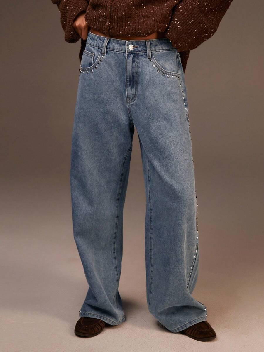 SHEIN NIEBIESKIE SPODNIE JEANS S09__XS