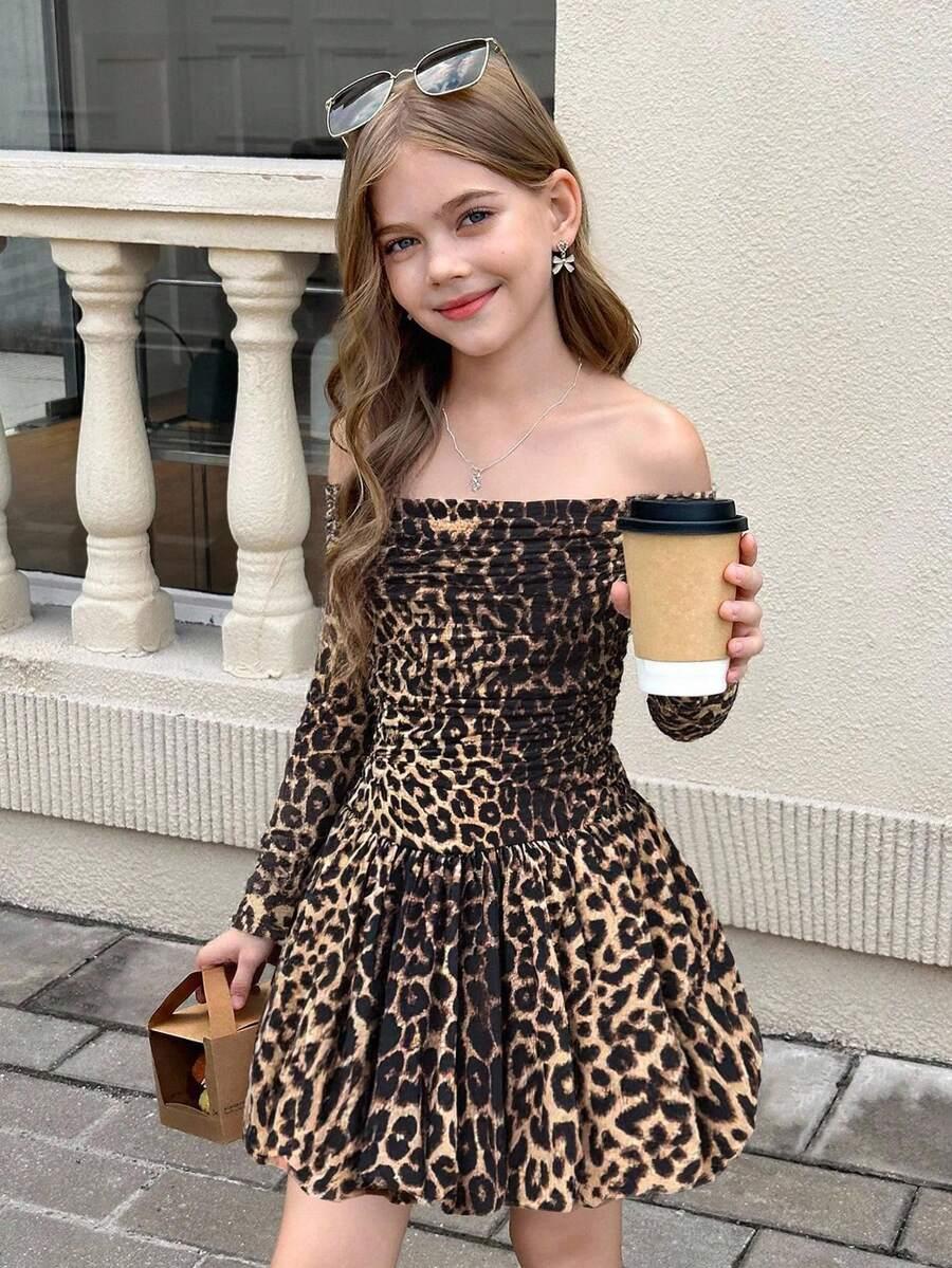 SHEIN MINI SUKIENKA ANIMAL PRINT S06__140-146