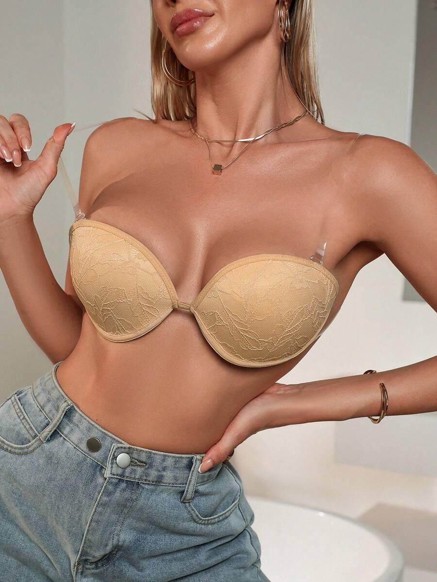 SHEIN BEŻOWY BIUSTONOSZ SAMONOŚNY S09__80B