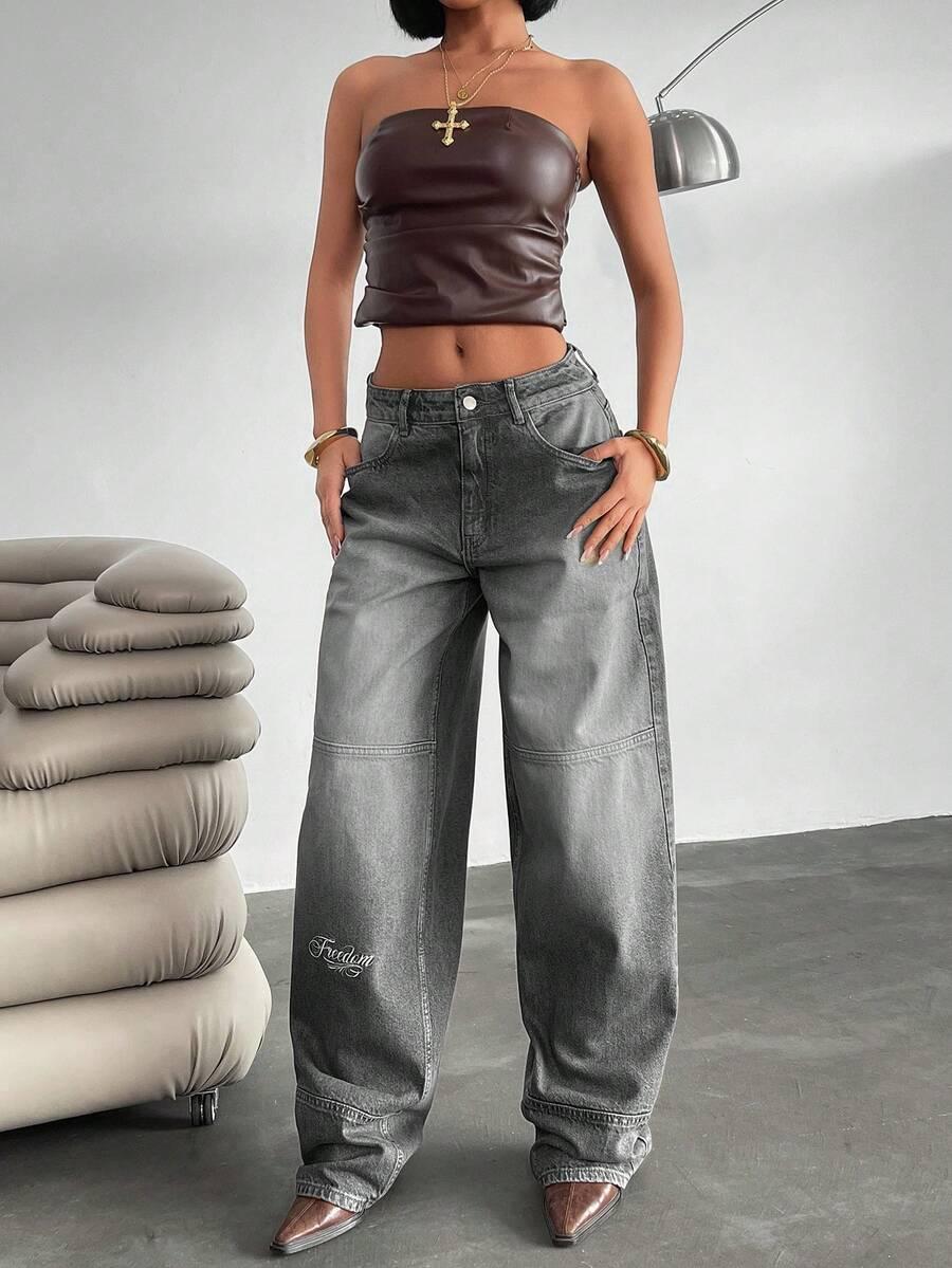 CASUGLOW SZARE SPODNIE JEANS S06__M