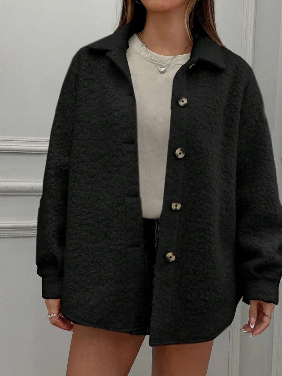 SHEIN CZARNA KURTKA GUZIKI W01__XS