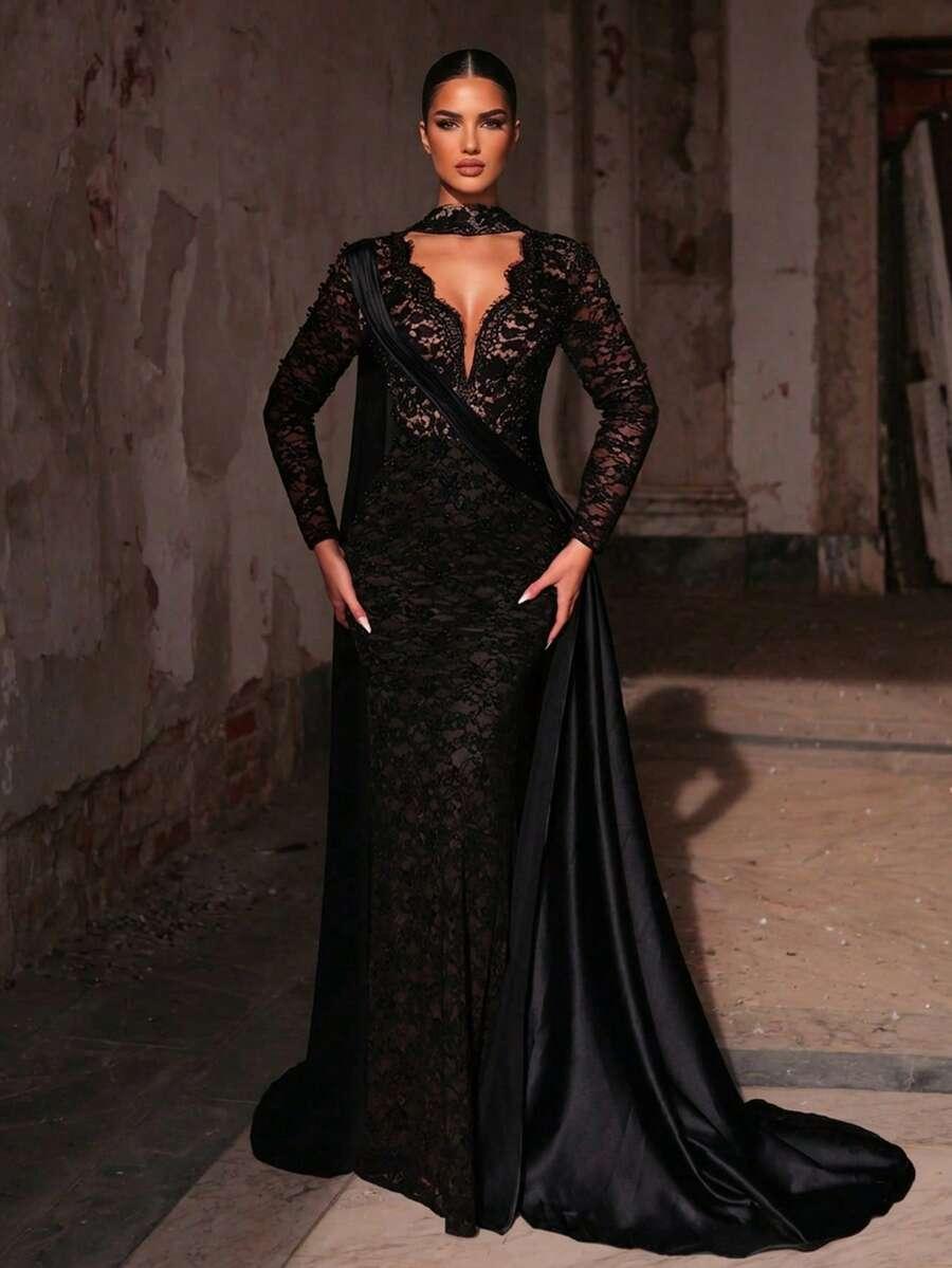 AUREIA CZARNA MAXI SUKIENKA S06__M