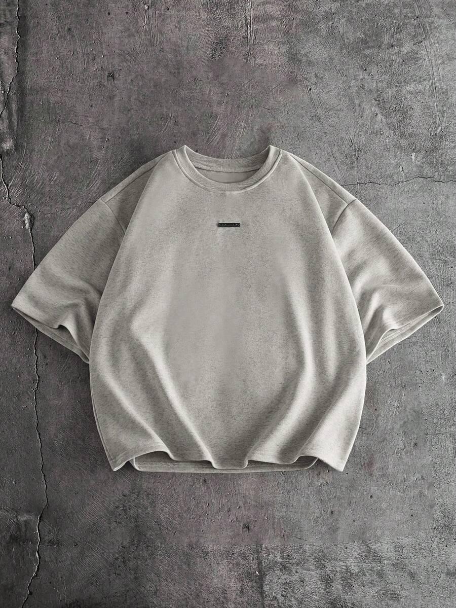 MANFINITY SZARY T-SHIRT ZDOBIENIE S06__L