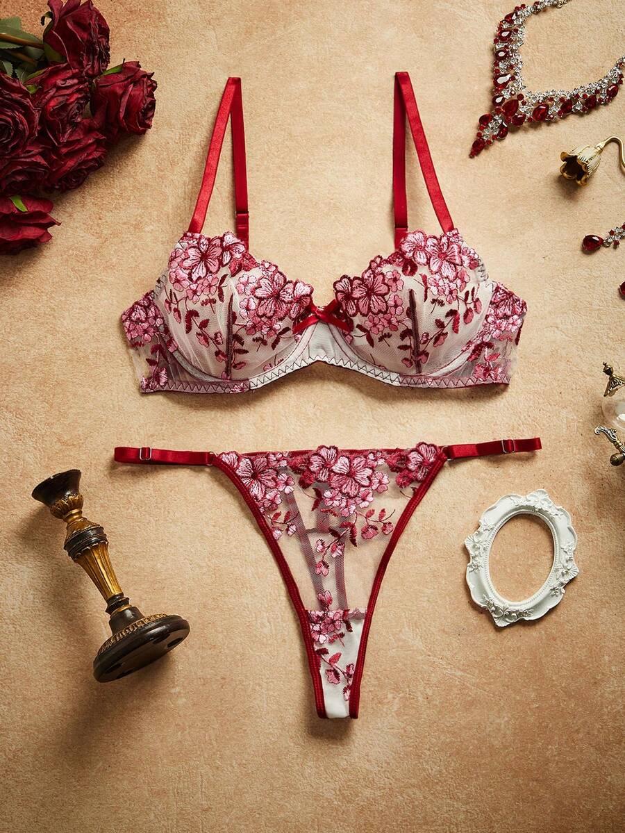 SHEIN BIELIZNA KOMPLET BIUSTONOSZ MAJTKI S06__M