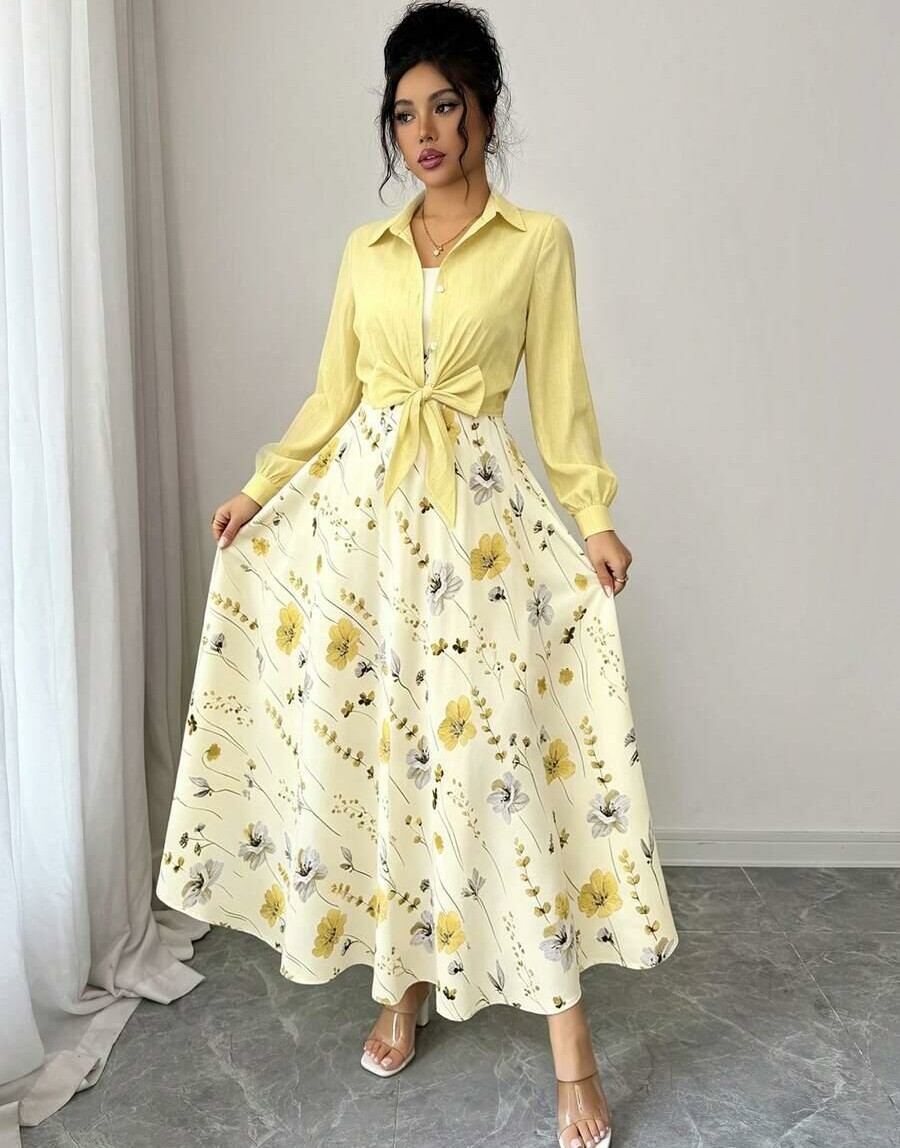 SHEIN KOMPLET KOSZULA SUKIENKA S06__L