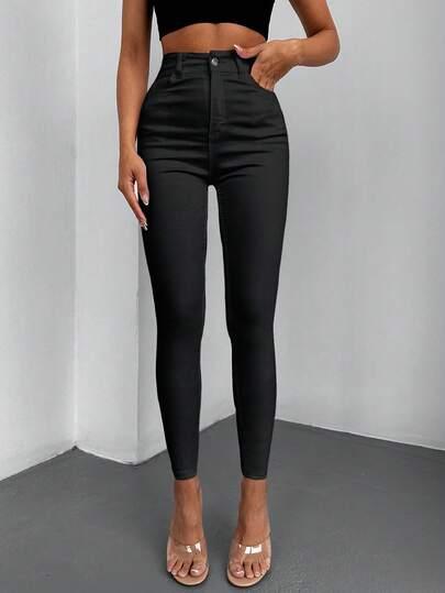 SHEIN CZARNE SPODNIE JEANS S09__S