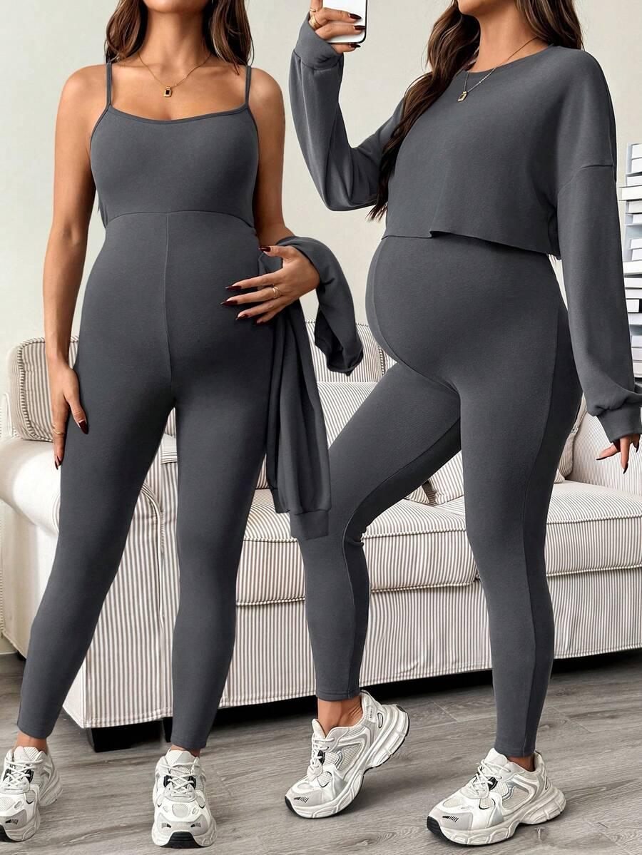 SHEIN SZARY KOMPLET KOMBINEZON BLUZA S06__S