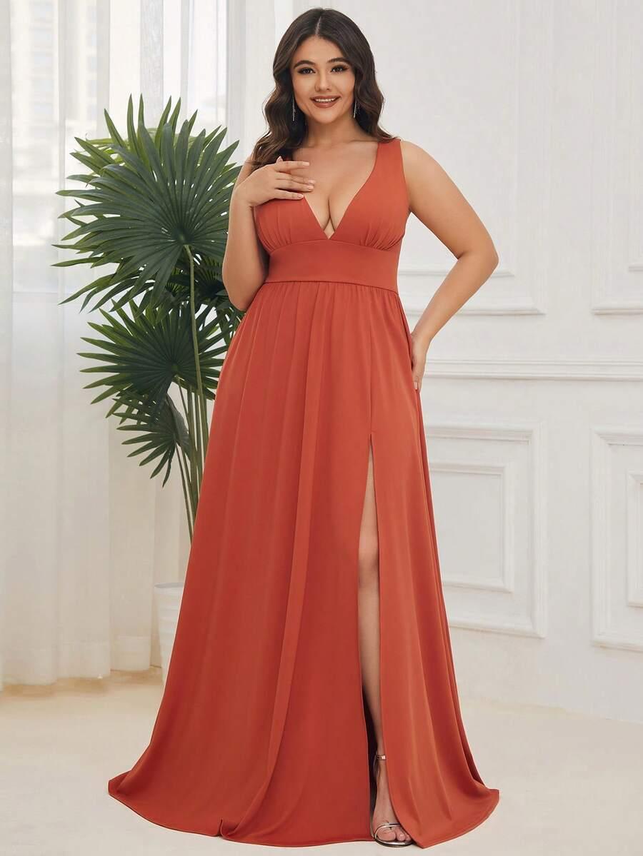 SHEIN POMARAŃCZOWA MAXI SUKIENKA S06__XXL